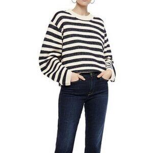 ba&sh | Blue and White Sunday Stripe Wool Sweater Size 1 Small Women's